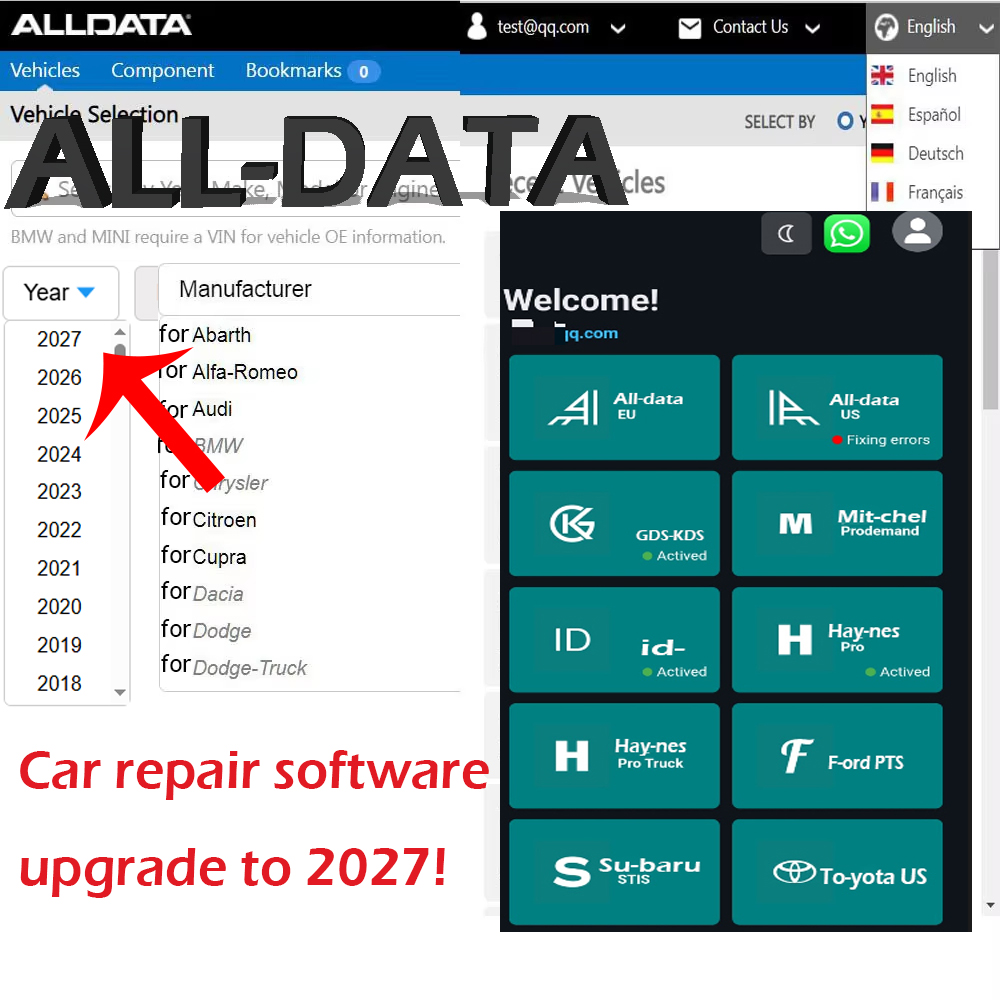 Workshop Tools Online - Cuenta en Línea ALL-DATA 2027 para