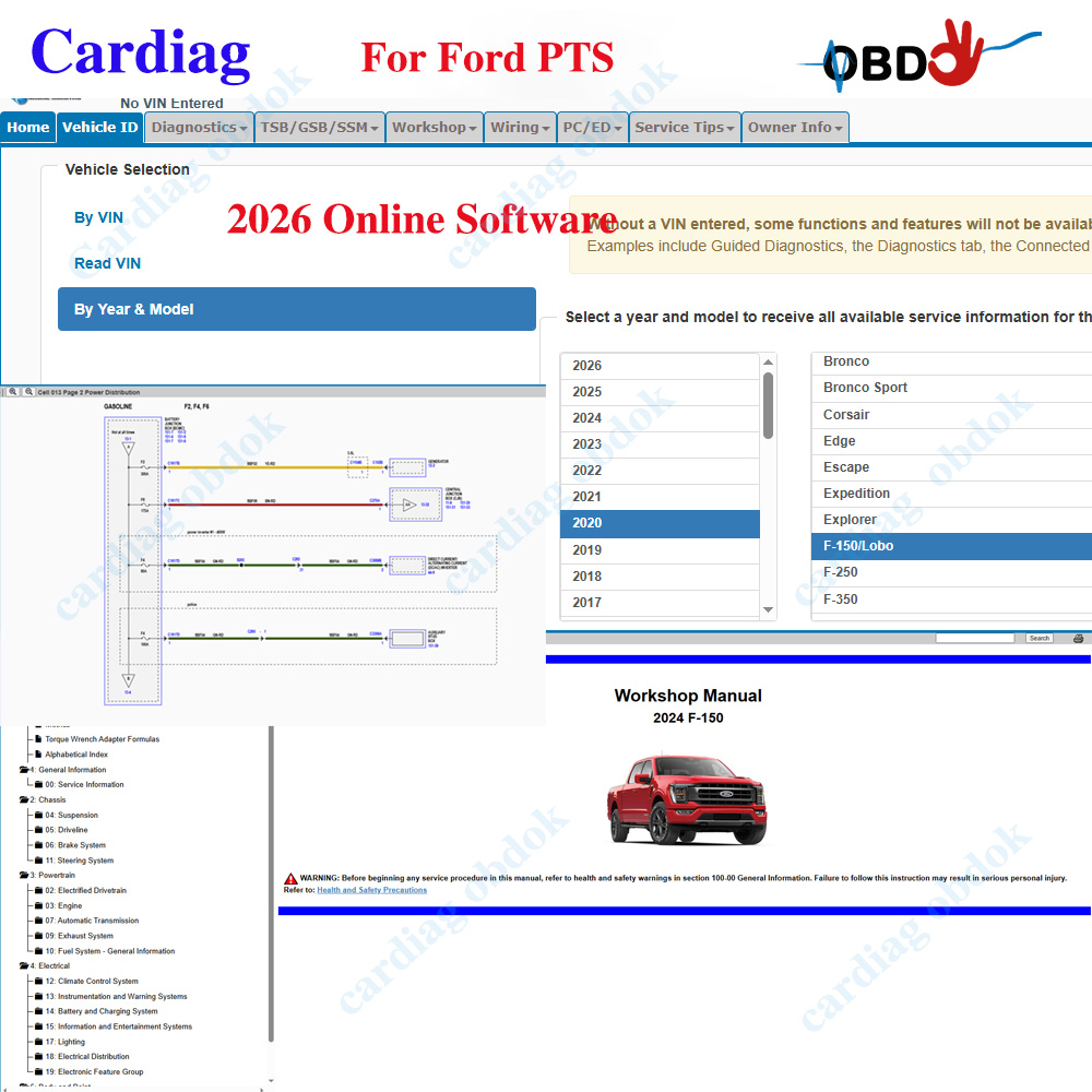 Software en Línea para Ford PT - Workshop Tools Online reseña y precio